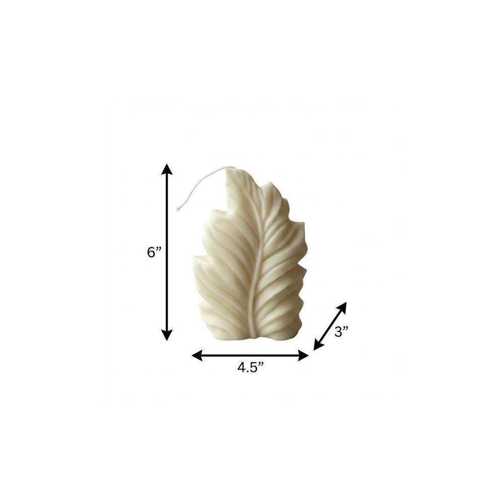 6" Ivory Honeysuckle Scented Dimensional Feather Candle Novelty Novelty — view 35