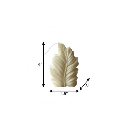 6" Ivory Honeysuckle Scented Dimensional Feather Candle Novelty Novelty