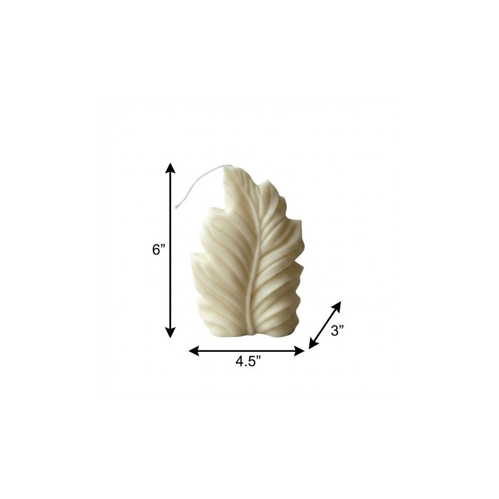 6" Ivory Honeysuckle Scented Dimensional Feather Candle Novelty Novelty — view 39