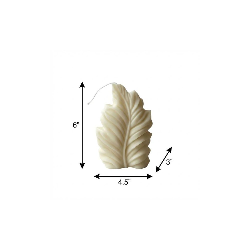 6" Ivory Honeysuckle Scented Dimensional Feather Candle Novelty Novelty