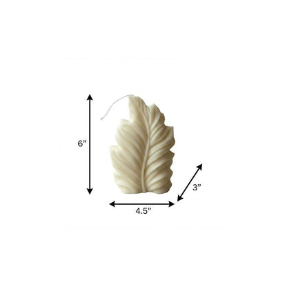 6" Ivory Honeysuckle Scented Dimensional Feather Candle Novelty Novelty