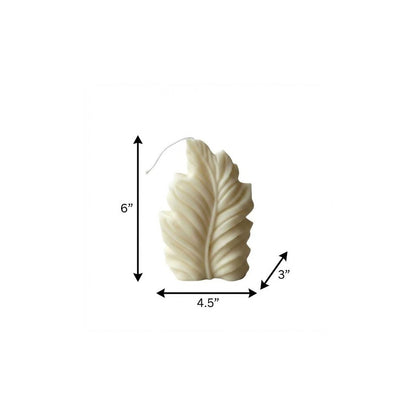 6" Ivory Honeysuckle Scented Dimensional Feather Candle Novelty Novelty
