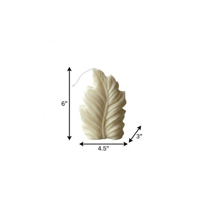 6" Ivory Honeysuckle Scented Dimensional Feather Candle Novelty Novelty