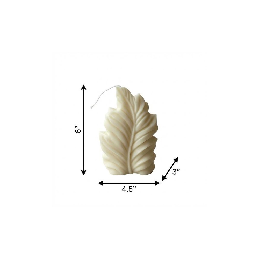 6" Ivory Honeysuckle Scented Dimensional Feather Candle Novelty Novelty