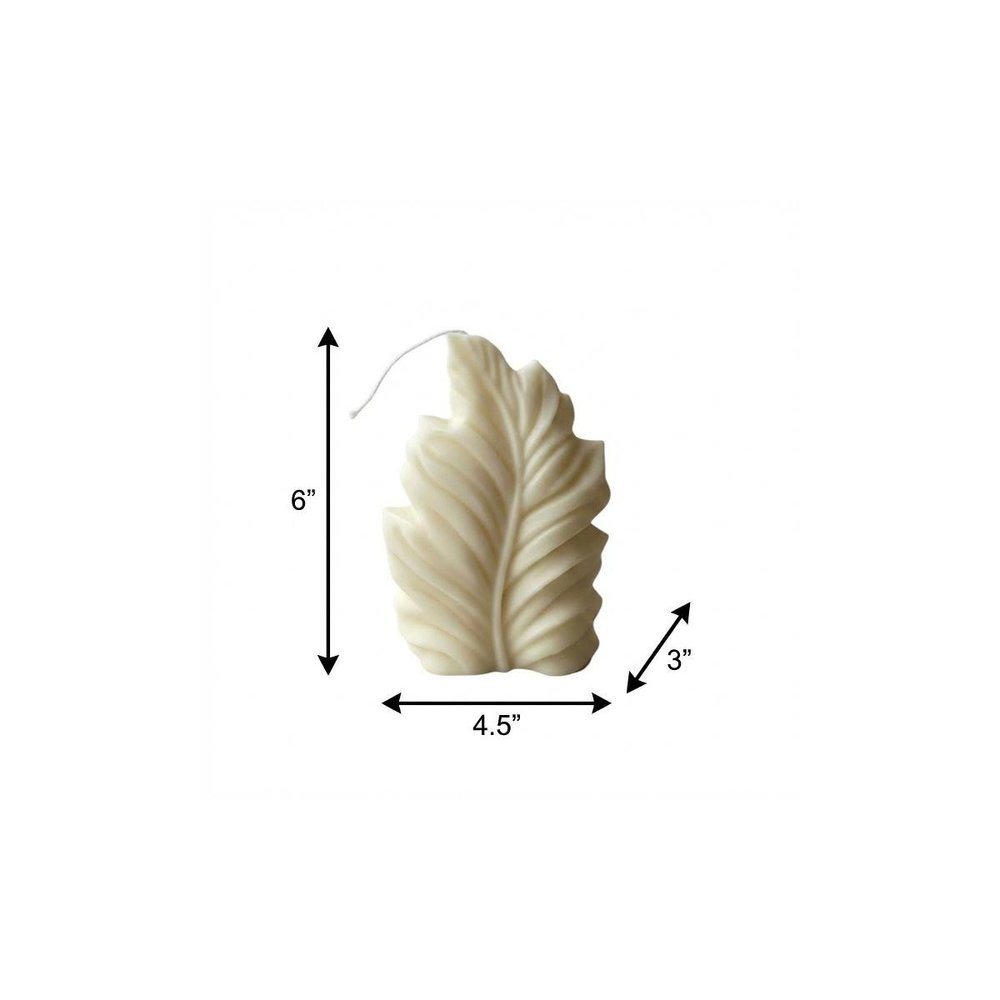 6" Ivory Honeysuckle Scented Dimensional Feather Candle Novelty Novelty — view 55