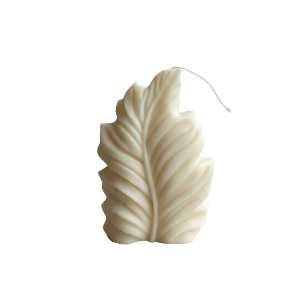 6" Ivory Honeysuckle Scented Dimensional Feather Candle Novelty Novelty