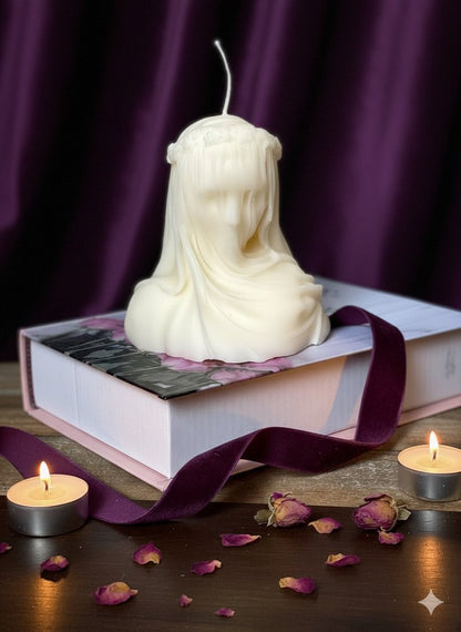 6" Ivory Black Ice Scented Dimensional Lady Candle Novelty Novelty