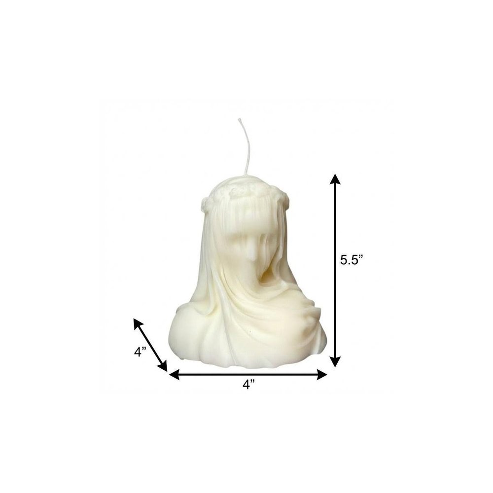 6" Ivory Black Ice Scented Dimensional Lady Candle Novelty Novelty
