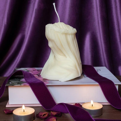 6" Ivory Black Ice Scented Dimensional Lady Candle Novelty Novelty
