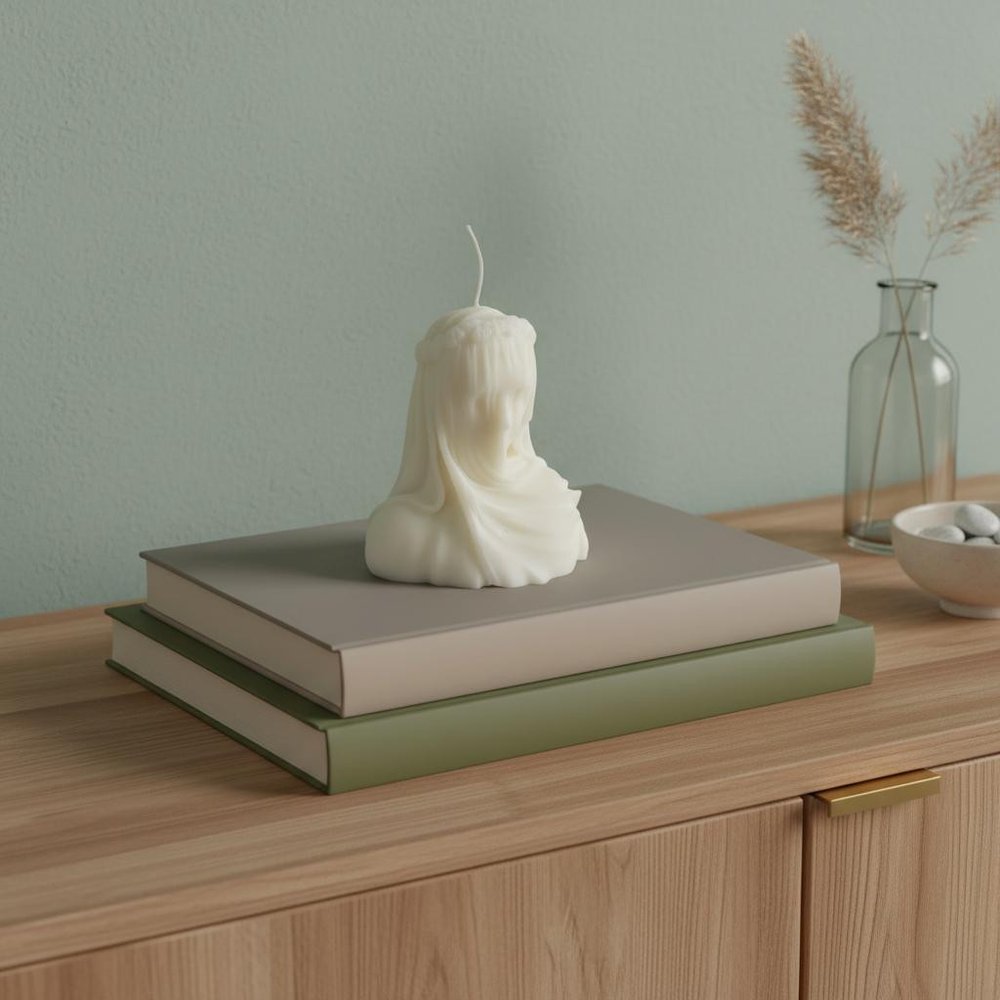 6" Ivory Vanilla Scented Dimensional Lady Candle Novelty Novelty HomeRoots
