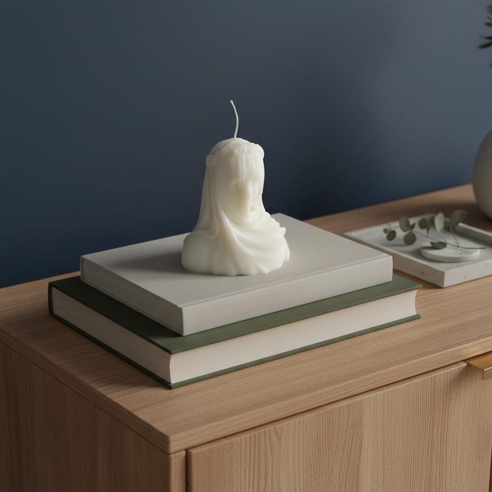 6" Ivory Unscented Dimensional Lady Candle Novelty Novelty — view 4