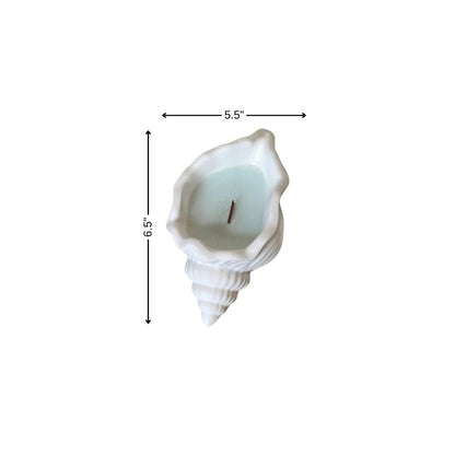 6" Light Blue Sea Salt And Orchid Scented Soy Wax Candle In White Resin Novelty Holder HomeRoots