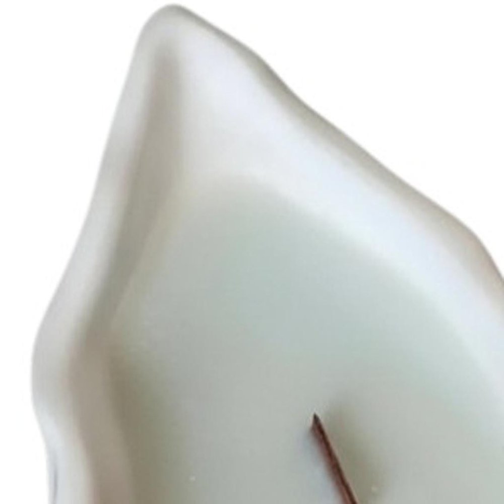 6" Light Blue Sea Salt And Orchid Scented Soy Wax Candle In White Resin Novelty Holder HomeRoots
