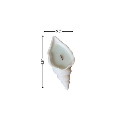 6" Light Blue Sea Salt And Orchid Scented Soy Wax Candle In White Resin Novelty Holder HomeRoots