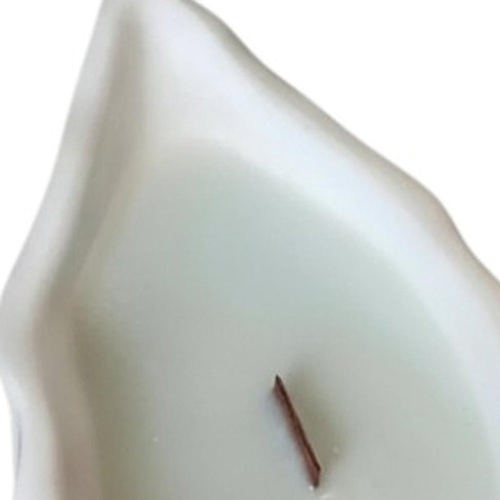 6" Light Blue Sea Salt And Orchid Scented Soy Wax Candle In White Resin Novelty Holder HomeRoots