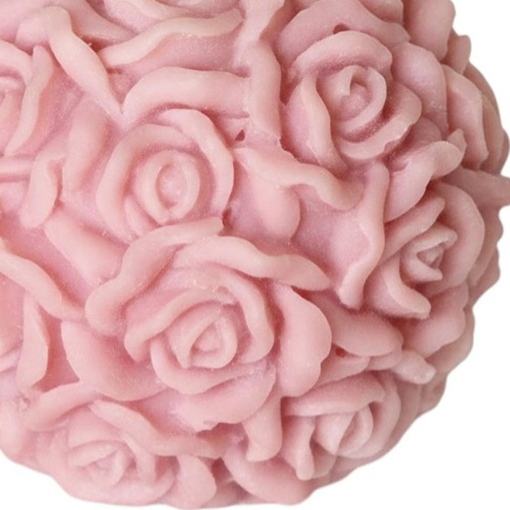 3" Pink Unscented Dimensional Blossom Candle Round Novelty — view 2
