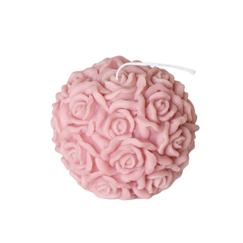 3" Pink Unscented Dimensional Blossom Candle Round Novelty — view 1