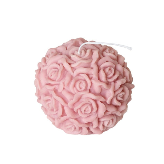 3" Pink Unscented Dimensional Blossom Candle Round Novelty