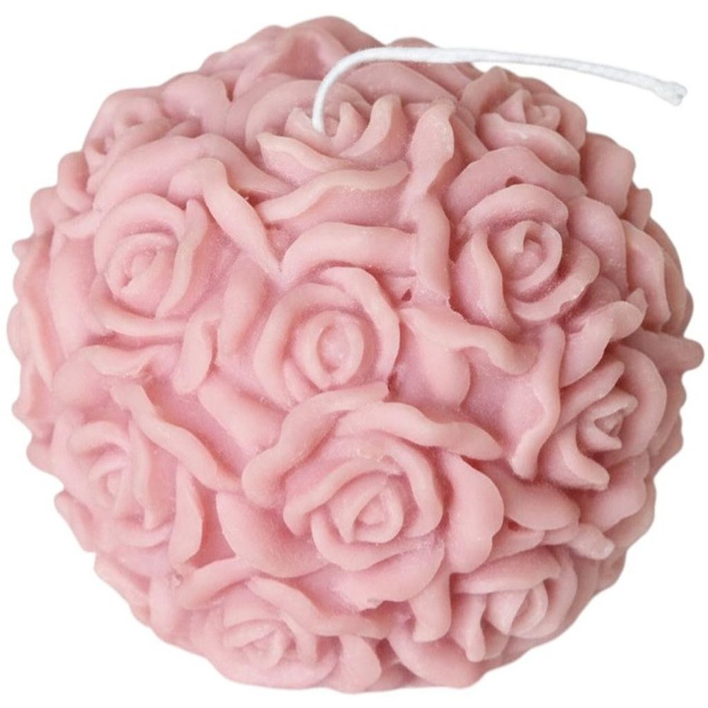 3" Pink Unscented Dimensional Blossom Candle Round Novelty — view 3
