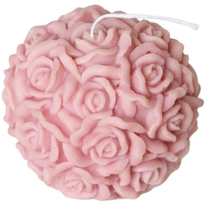 3" Pink Unscented Dimensional Blossom Candle Round Novelty