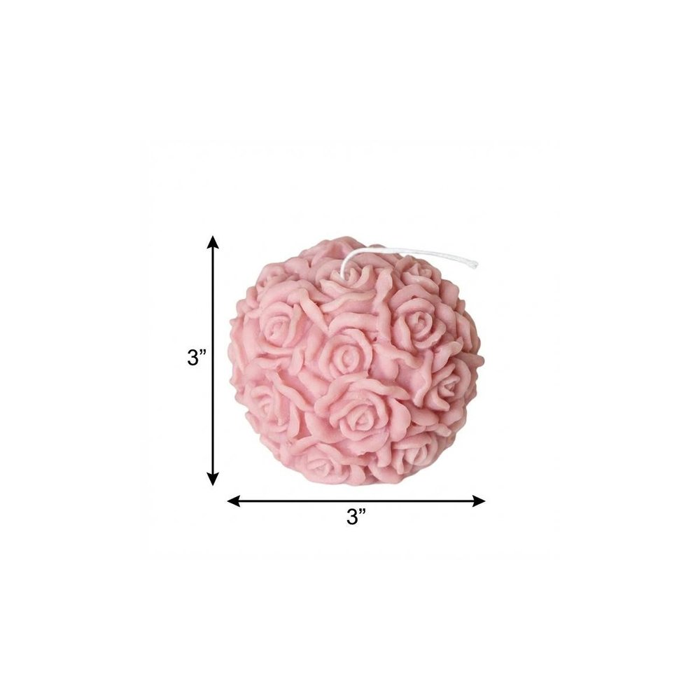 3" Pink Unscented Dimensional Blossom Candle Round Novelty — view 5