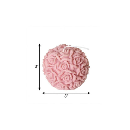 3" Pink Unscented Dimensional Blossom Candle Round Novelty