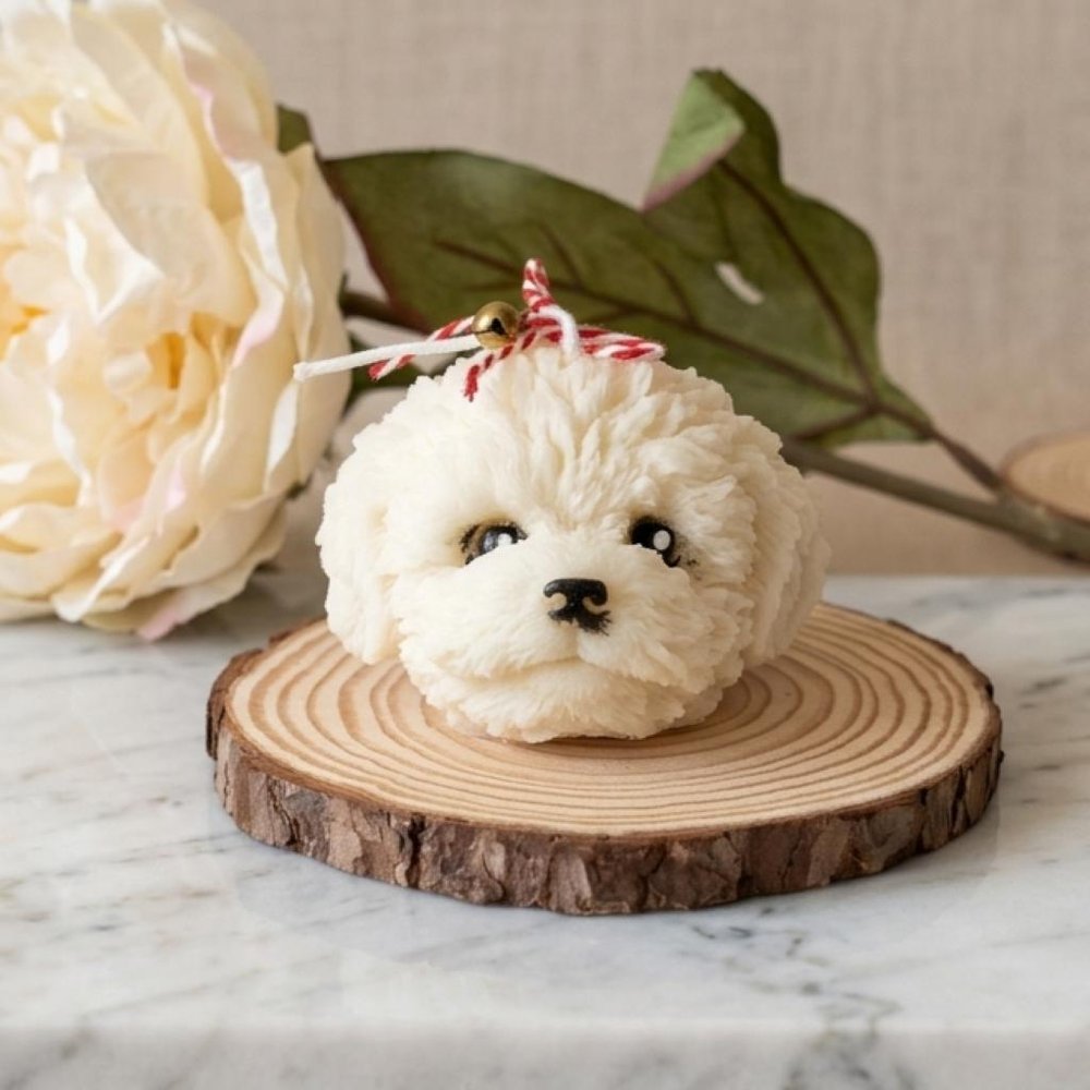 2" Ivory Unscented Dimensional Dog Candle Novelty Novelty HomeRoots
