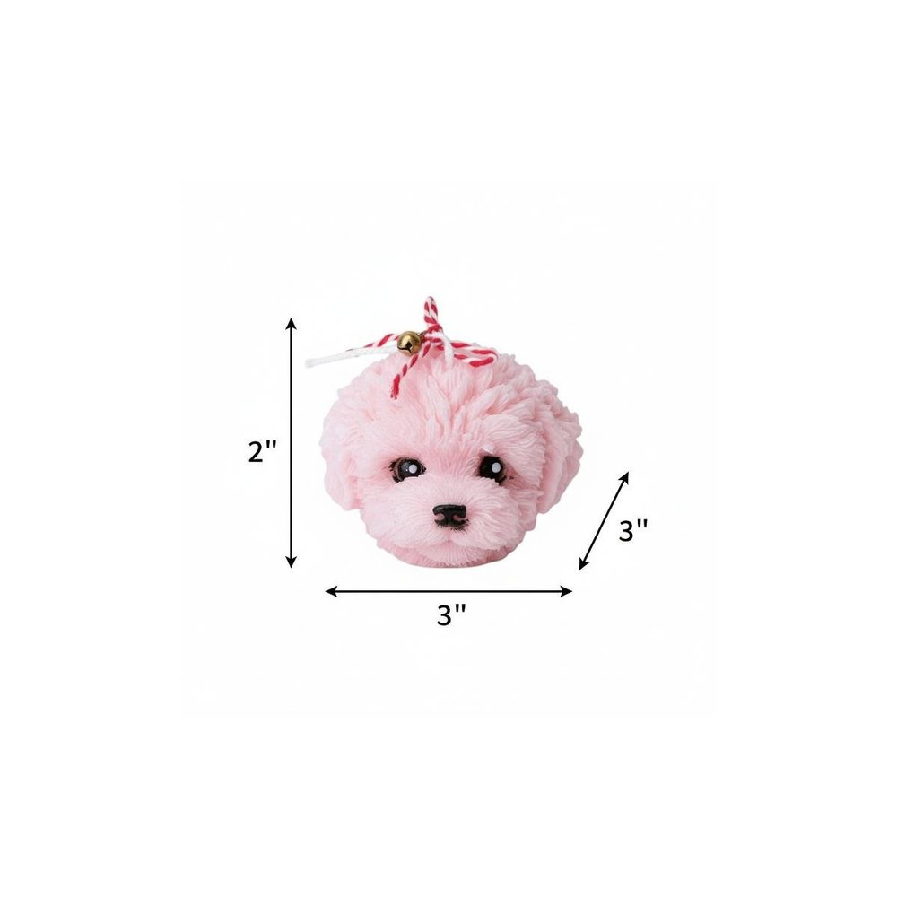 2" Pink Unscented Dimensional Dog Candle Novelty Novelty — view 4