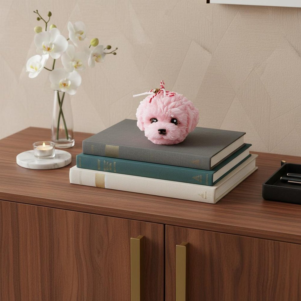 2" Pink Unscented Dimensional Dog Candle Novelty Novelty — view 5