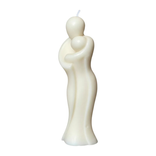 2" White Unscented Mother And Child Dimensional Candle