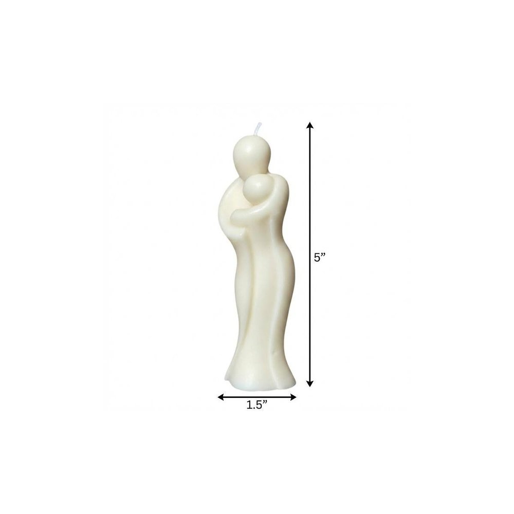 2" White Creamy Vanilla Scented Mother And Child Dimensional Candle — view 6
