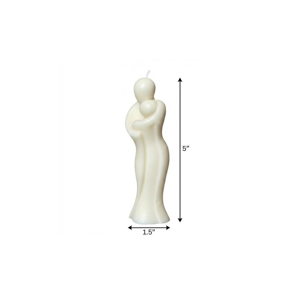 2" White Creamy Vanilla Scented Mother And Child Dimensional Candle HomeRoots
