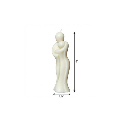 2" White Creamy Vanilla Scented Mother And Child Dimensional Candle HomeRoots