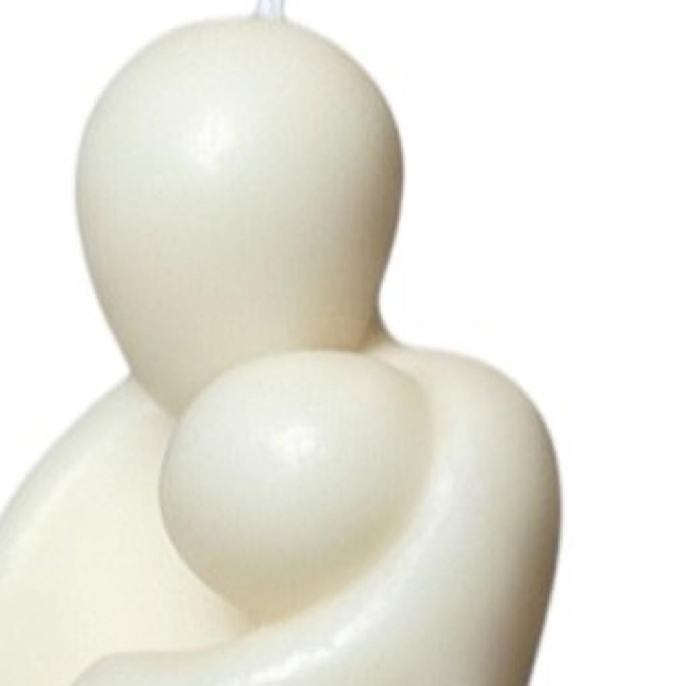 2" White Creamy Vanilla Scented Mother And Child Dimensional Candle — view 8