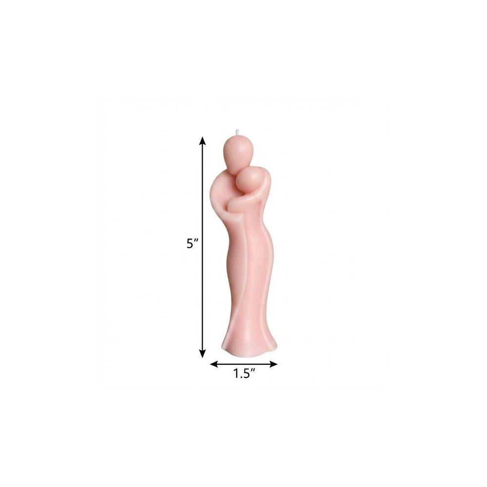 2" Peach Unscented Mother And Child Dimensional Candle — view 6