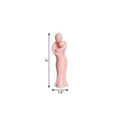 2" Peach Creamy Vanilla Scented Mother And Child Dimensional Candle HomeRoots