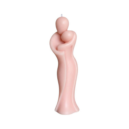 2" Peach Creamy Vanilla Scented Mother And Child Dimensional Candle HomeRoots