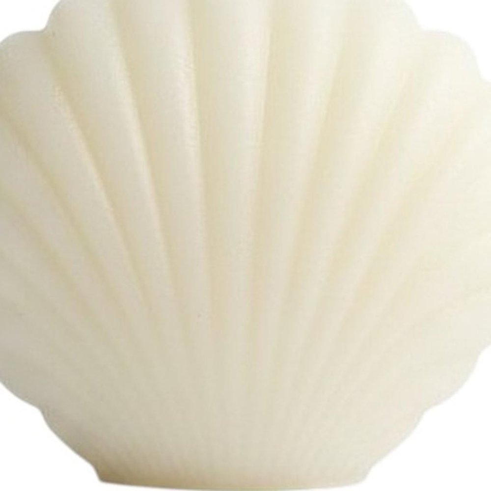 3" Ivory Black Ice Scented Dimensional Seashell Candle HomeRoots