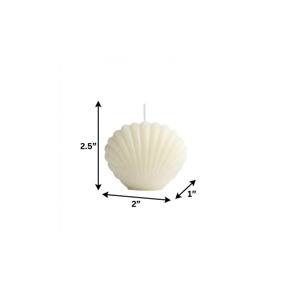 3" Ivory Black Ice Scented Dimensional Seashell Candle HomeRoots