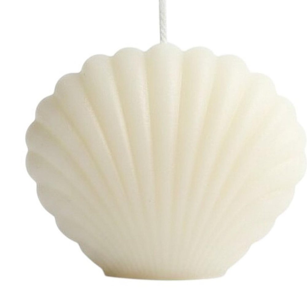 3" Ivory Black Ice Scented Dimensional Seashell Candle — view 17