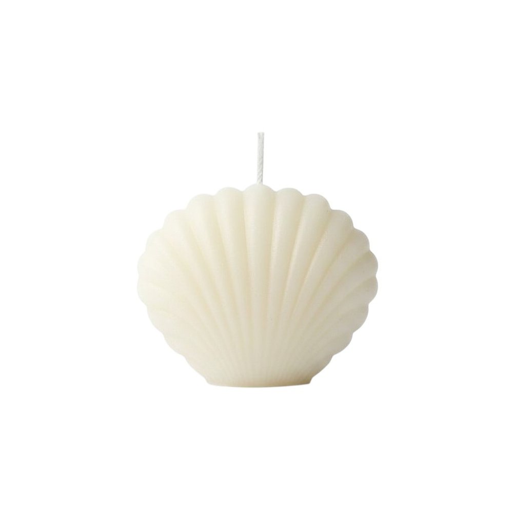 3" Ivory Unscented Dimensional Seashell Candle — view 4