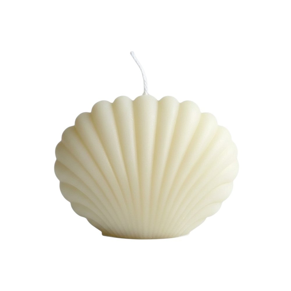 4" Ivory Black Ice Scented Dimensional Seashell Candle — view 2