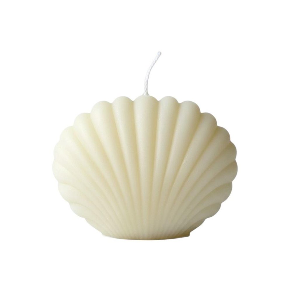 4" Ivory Black Ice Scented Dimensional Seashell Candle — view 9