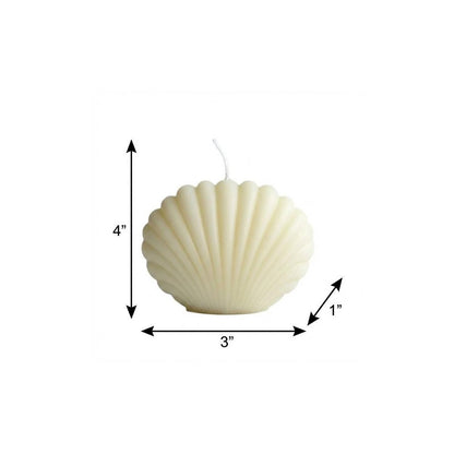 4" Ivory Black Ice Scented Dimensional Seashell Candle HomeRoots