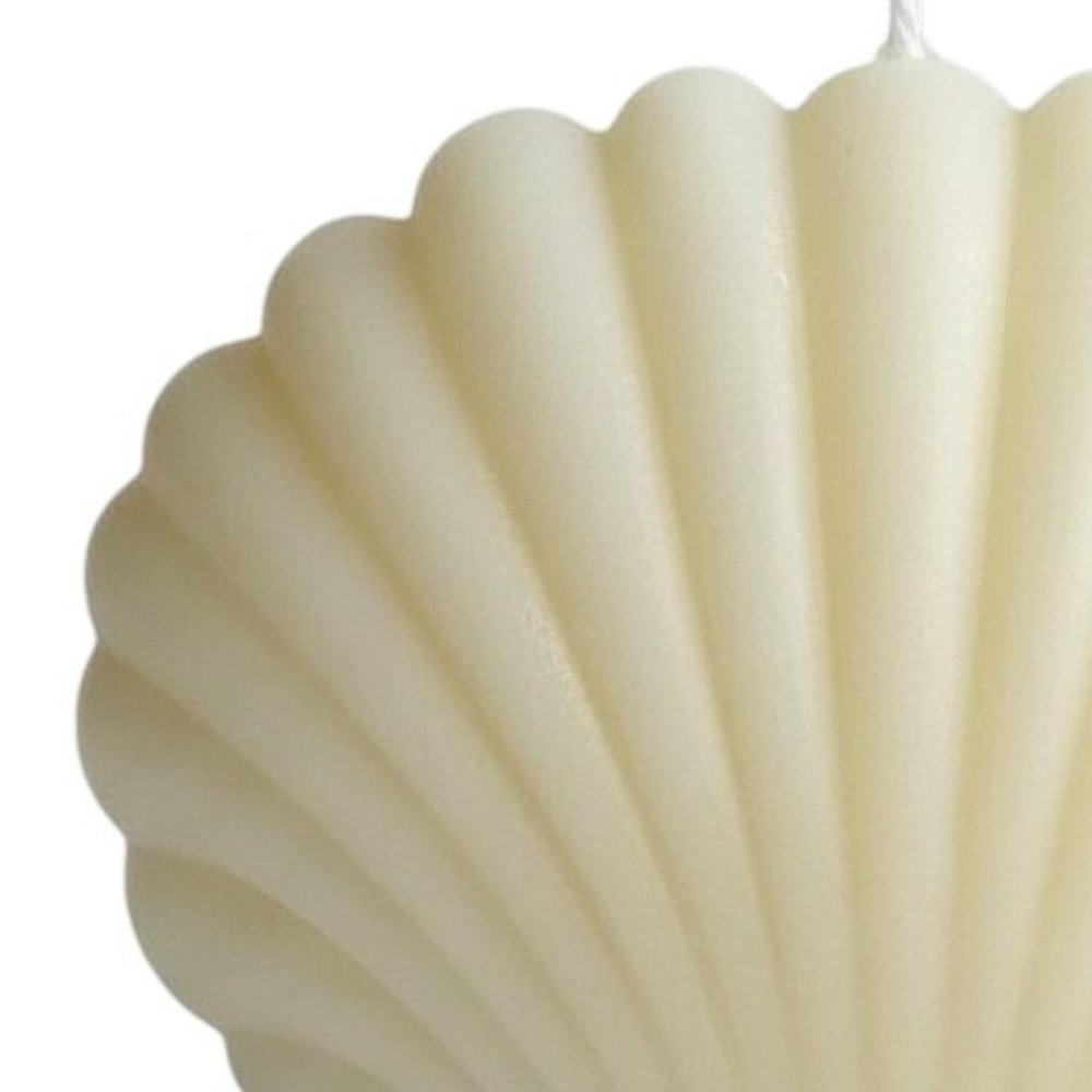 4" Ivory Black Ice Scented Dimensional Seashell Candle HomeRoots