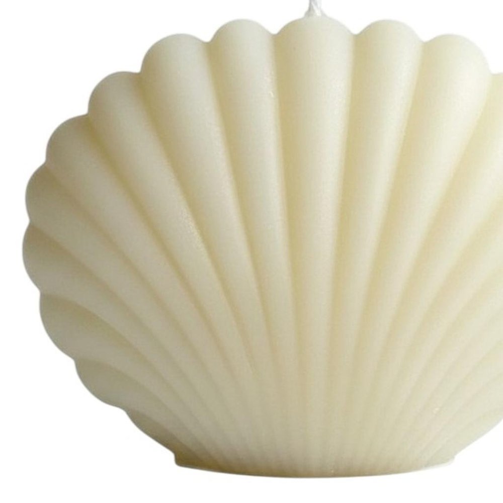 4" Ivory Black Ice Scented Dimensional Seashell Candle — view 29