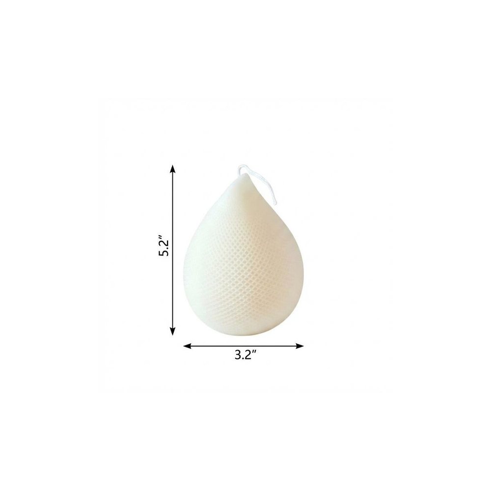 5" Ivory Unscented Dimensional Teardrop Candle Novelty Novelty — view 3