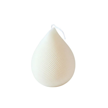 5" Ivory Black Ice Scented Dimensional Teardrop Candle Novelty Novelty HomeRoots