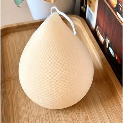 5" Peach Black Ice Scented Dimensional Teardrop Candle Novelty Novelty HomeRoots
