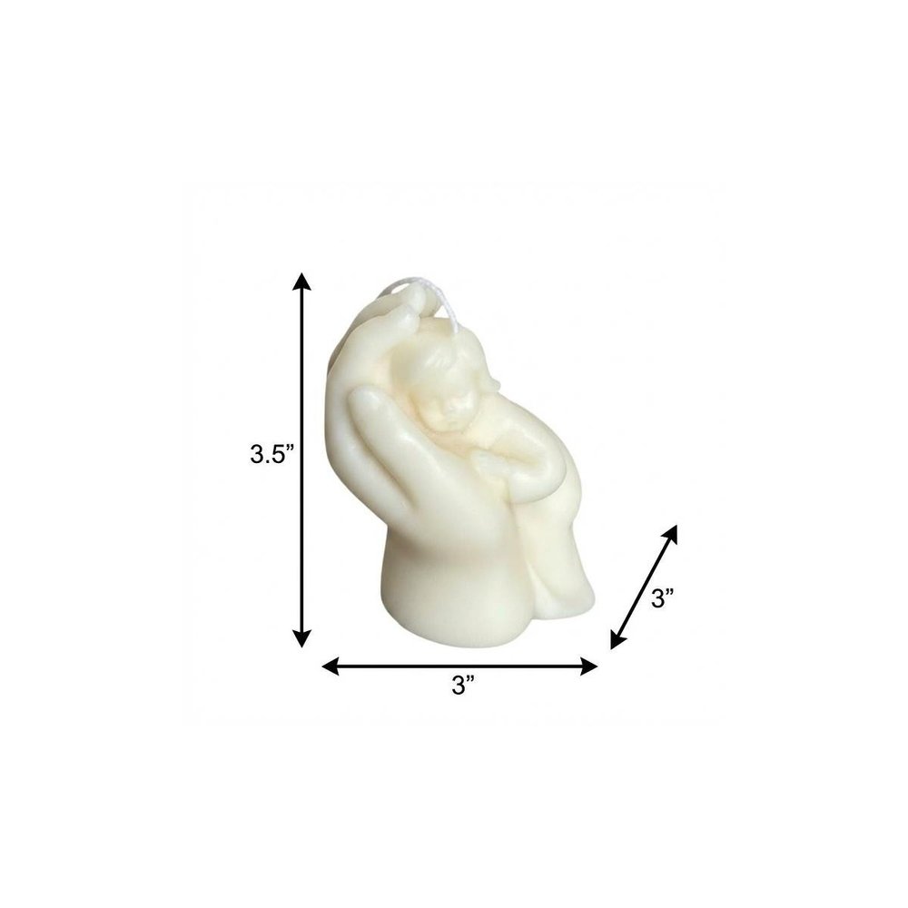 3" Ivory Black Ice Scented Baby Dimensional Candle HomeRoots